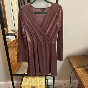 Express Mauve Velvet Wrap Dress